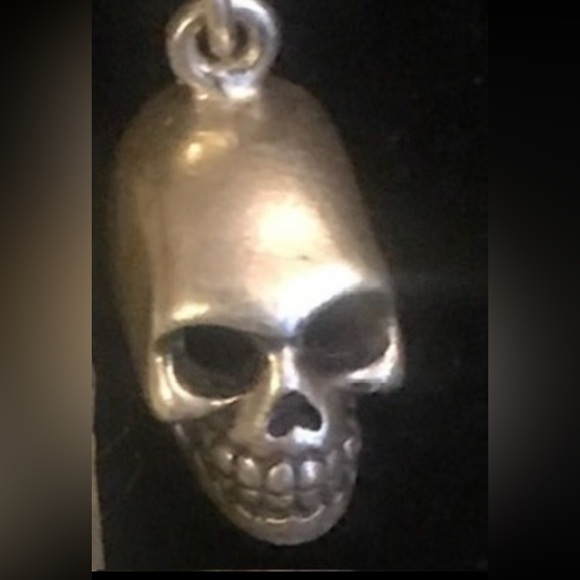 💀Skull 💀926 Stamp Sterling Silver Charm Halloween - Picture 15 of 16